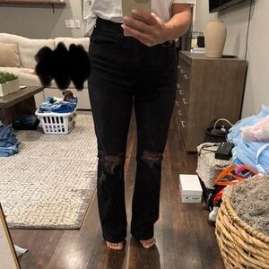 Women's Black Distressed Jeans